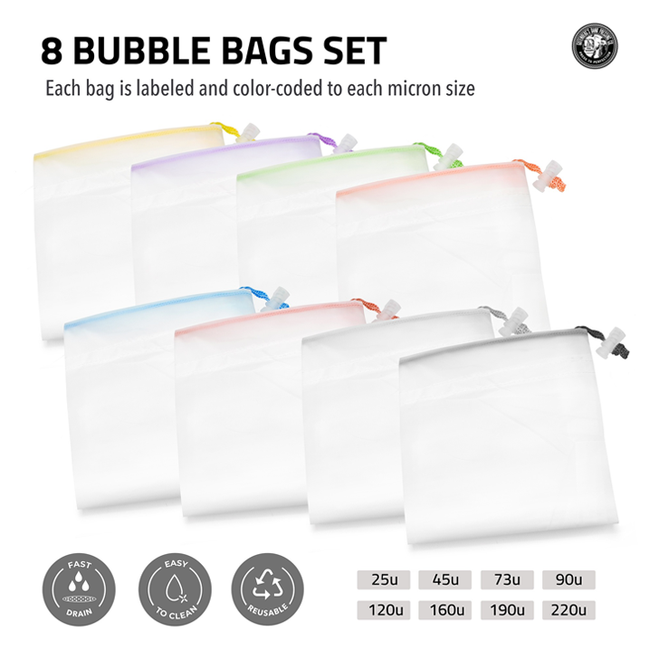 Xtractor Depot - 20 Gallon All Mesh Bubble Bags 8 Set