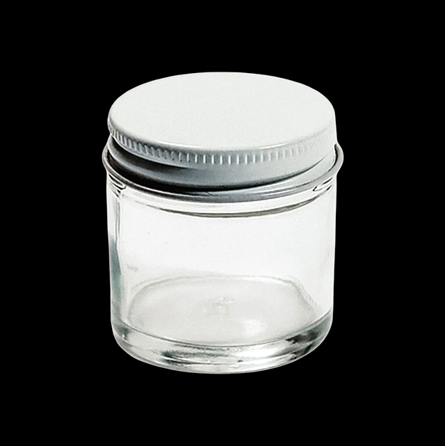 1oz Glass Jar with White Metal Lid - Case of 48