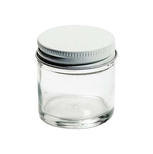 1oz Glass Jar with White Metal Lid - Case of 48