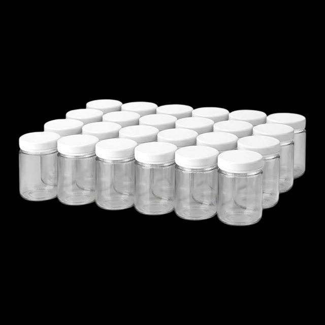 2oz Glass Jar with White Metal Lid - Case of 24