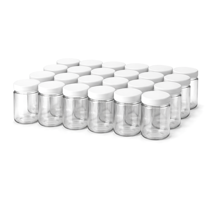 Xtractor Depot - 2oz Glass Jar With White Metal Lid Case Of