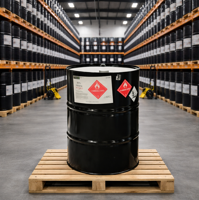 55 Gallon Hexane Drum for Industrial and Laboratory Use