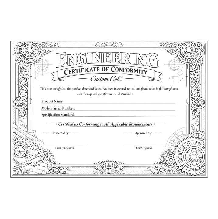 Xtractor Depot - Engineering Certificate Of Conformity Custom Coc Render