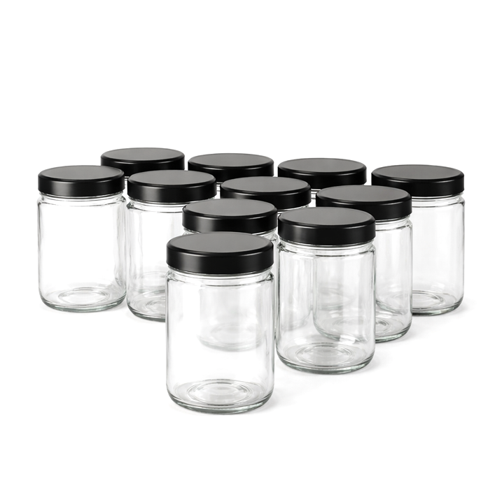 Xtractor Depot - Glass Jar W Black Metal Lid 16oz Pack Of