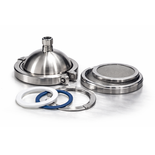 Hemispherical End Cap with 1/2" Compression & Filter Plate w/ Ring Combo