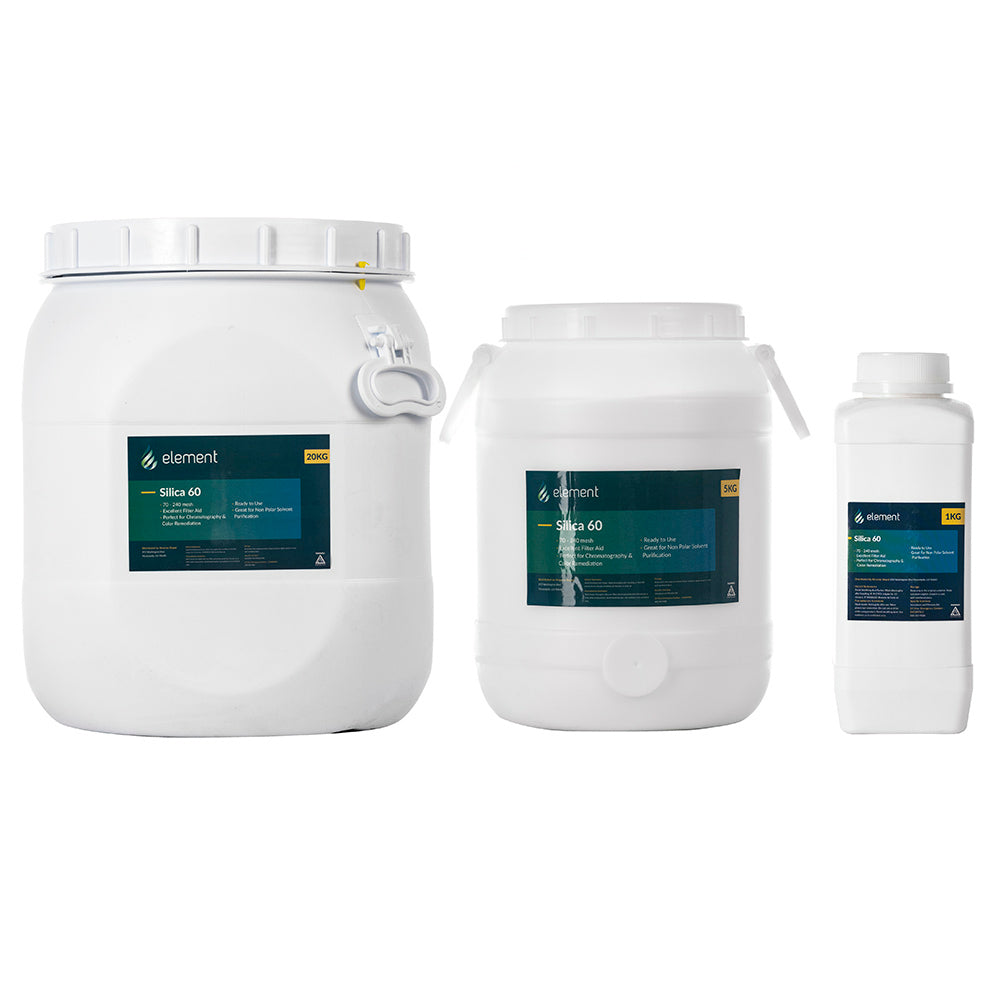 Element silica gel 60 adsorption media for moisture control, filtration, and industrial purification applications