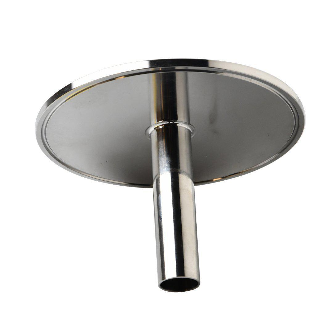 6" Flat End Cap w/ 1/2" Tube Stub & 5" Dip Tube - Xtractor Depot