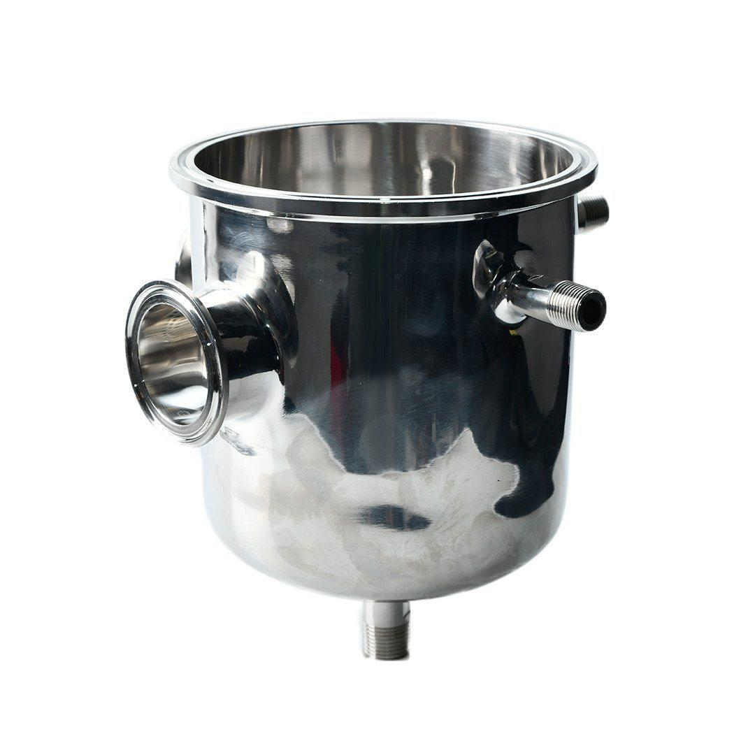 6" Hemispherical Reducer End Cap W/ Filter Plate (2) 3/8" MNPT Ports & 2" Ferrule - Xtractor Depot