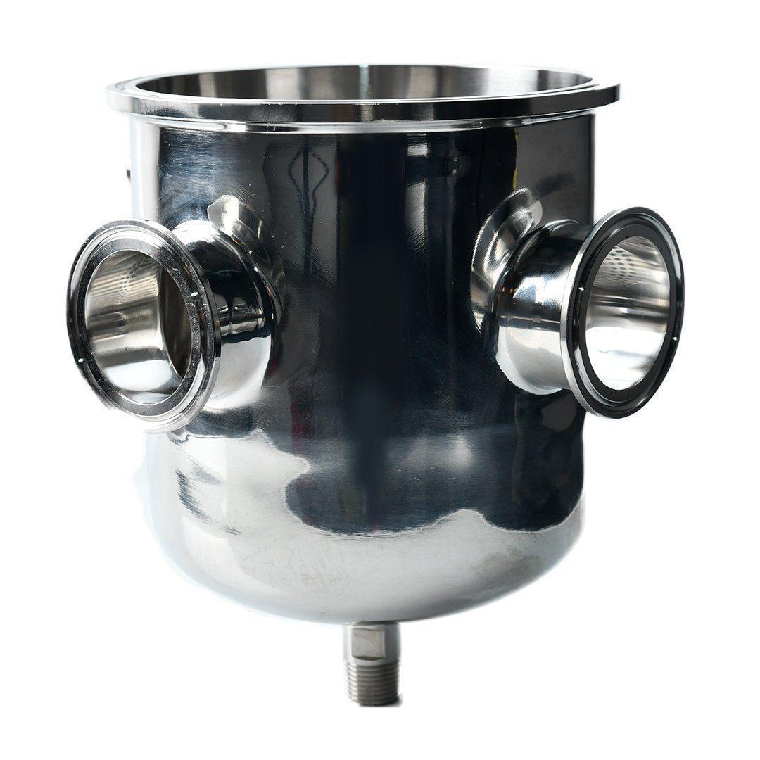6" Hemispherical Reducer End Cap W/ Filter Plate (2) 3/8" MNPT Ports & 2" Ferrule - Xtractor Depot