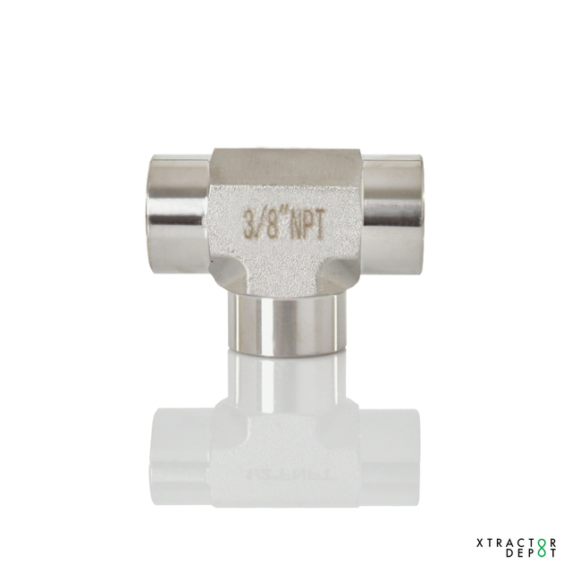 Xtractor Depot - Fnpt Tee Fittings Qcss 38 Fnpt Tee