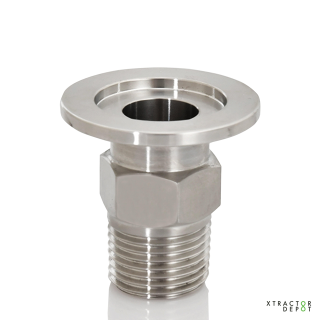 KF25 (NW-25) to 3/4" MNPT Thread for Vacuum Pumps - Xtractor Depot