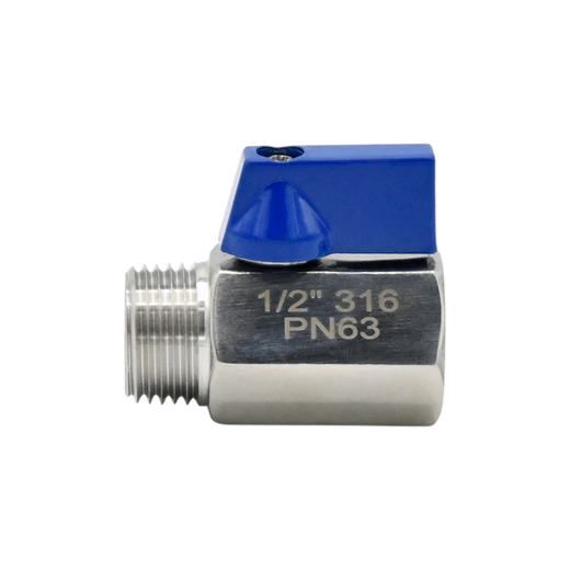 Mini Ball Valve - 1/2" MNPT X FNPT SS316