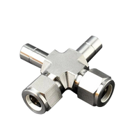 1/2" Dual Stub Cross | Compression x  Tube Stub x Tube Stub x Compression | 1/2" x 1/2" x 1/2" x 1/2"
