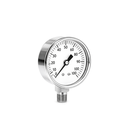 1/4" MNPT Bottom Connection 2" Dial Single Scale Pressure Gauge- Plastic Case
