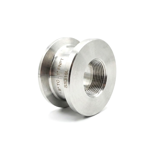 1.5"  Tri Clamp to 1" FNPT Flat Adapter