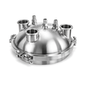 Xtractor Depot - 12 Tri Clamp Hemispherical Lid W 1 2 Compression Ports 3 3 Tri Clamp Ports