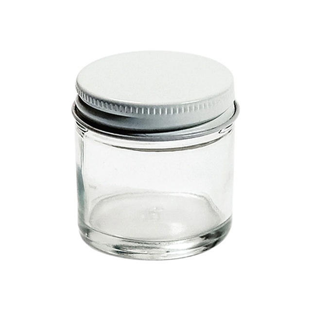 1oz Glass Jar with White Metal Lid - Case of 48