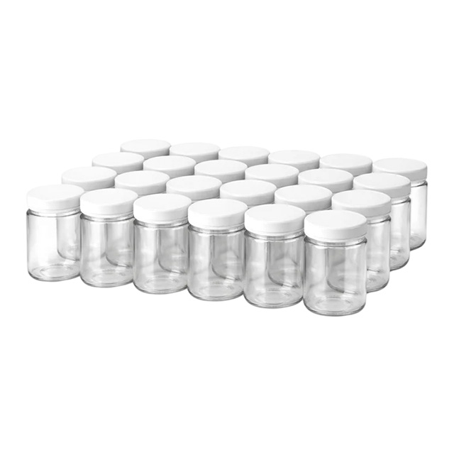 2oz Glass Jar with White Metal Lid - Case of 24