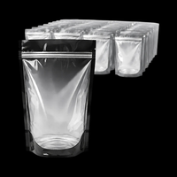 Glossy Stand-up Barrier Pouches | Clear Front/Black Back | 32oz | Pack of 500