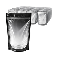 Glossy Stand-up Barrier Pouches | Clear Front/Black Back | 32oz | Pack of 500