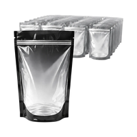 Glossy Stand-up Barrier Pouches | Clear Front/Black Back | 32oz | Pack of 500