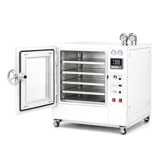 Xtractor Depot - 316L SST Grade Chamber 250C UL 14 Shelf Max 5 Cu Ft 5 Sided Heating Vacuum Oven 220v Viton Sealing Gasket