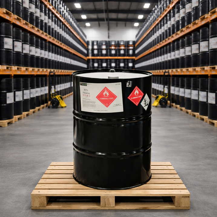 55 Gallon Hexane Drum for Industrial and Laboratory Use