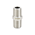 Stainless steel MNPT x MNPT hex nipple fitting, male to male NPT threaded pipe adapter
