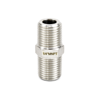 Stainless steel MNPT x MNPT hex nipple fitting, male to male NPT threaded pipe adapter