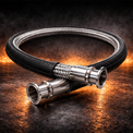 Xtractor Depot - S.S. Braided Smooth Bore PTFE Anti Static Hose W 1.5 Tri Clamp Pyro Jacketed Sleeve Food Grade 100 F To 4
