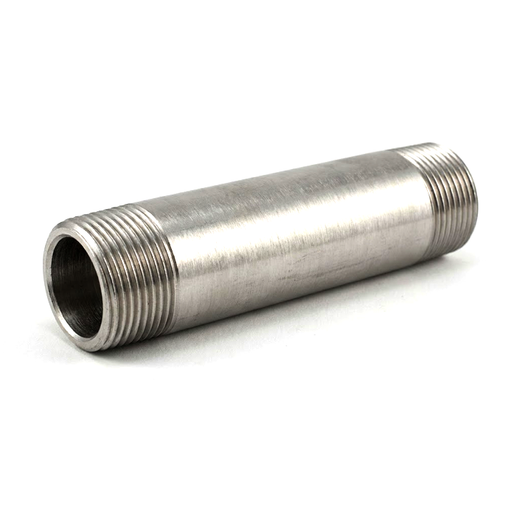 Standard-Wall 304/304L Stainless Steel Pipe Nipple | 1/8 NPT, 4-1/2" Long