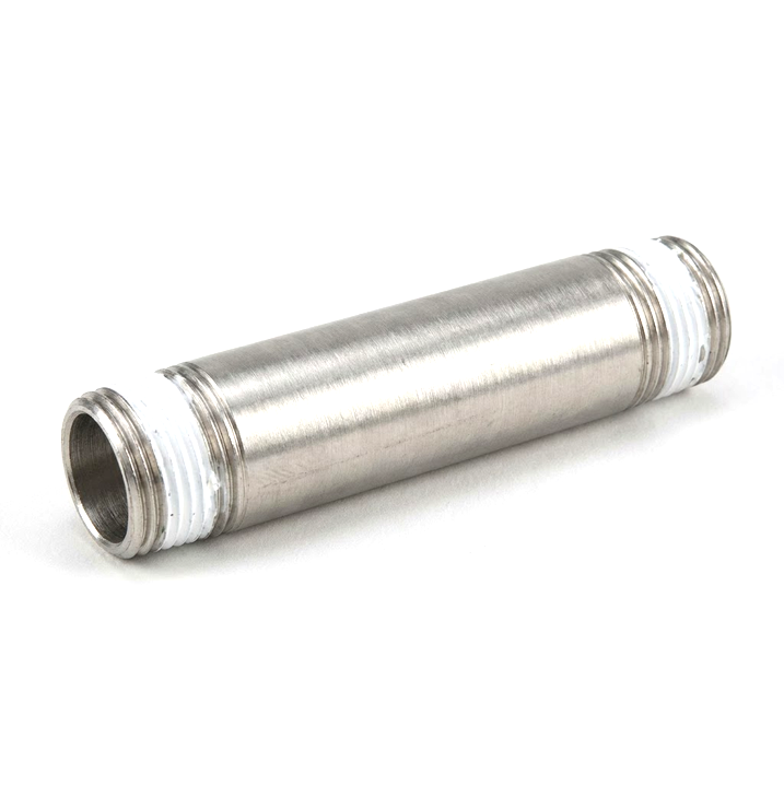 Xtractor Depot - Standard Wall 304 304L Stainless Steel Pipe Nipple With Sealant Threaded On Both Ends 1 2 NPT 4 Long