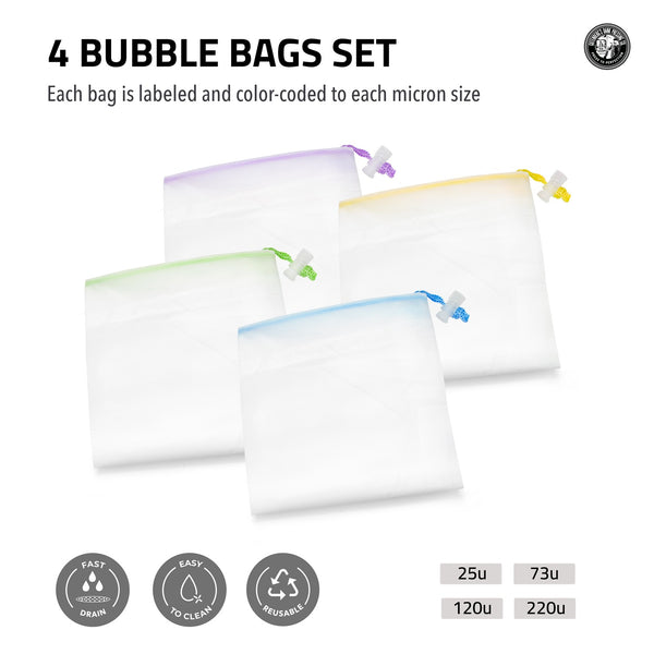 Gutenberg's Bubble Bag Kit | 25µm-73µm-120µm-220µm | 5-Gallon | Set of 4