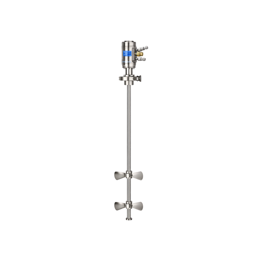 XD S.S. Pneumatic Overhead Stirrer Kit | 3" Tri-Clamp Base | (2) 4" D Propellers | 1" OD 36" L Rod | -112°F to 200°F | 250 PSI | Vacuum | 8L