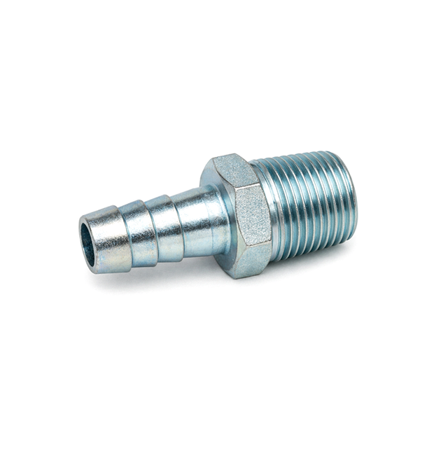 zinc plated steel barbed hose fitting adapter for air and water 1/2 inch hose ID to 3/4 inch NPT male connector