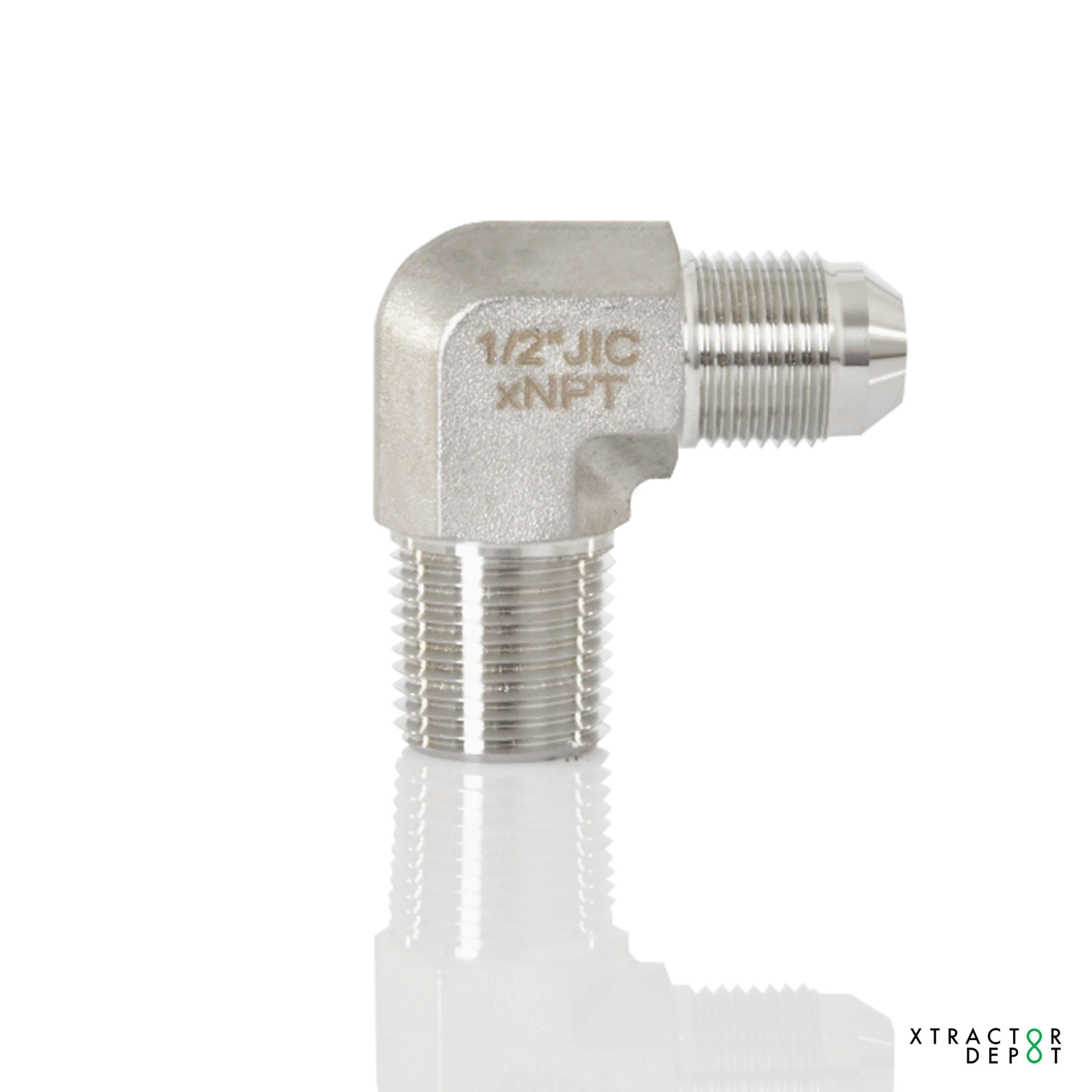 90 degree Elbow Fittings | Male JIC to Male NPT | Xtractor Depot