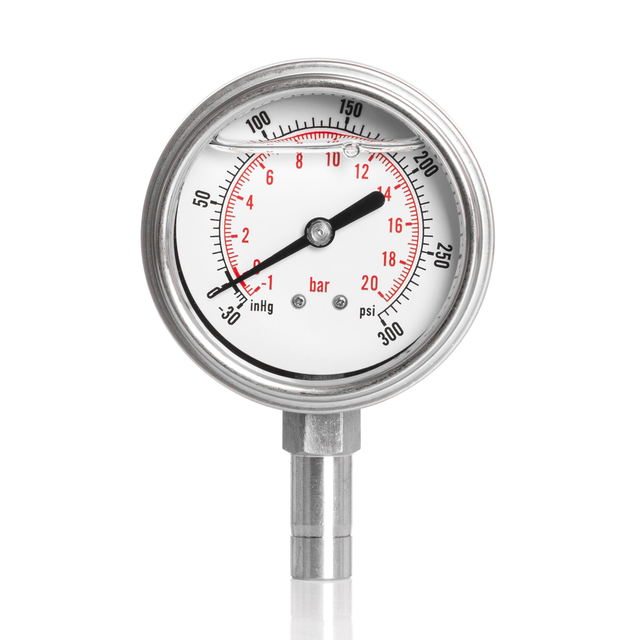 Xtractor Depot - 1/2" Tube Stub Pressure Gauge | -30 to 300 |