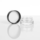 7mL Clear Glass Concentrate Container Jar w/ Black Plastic Lid