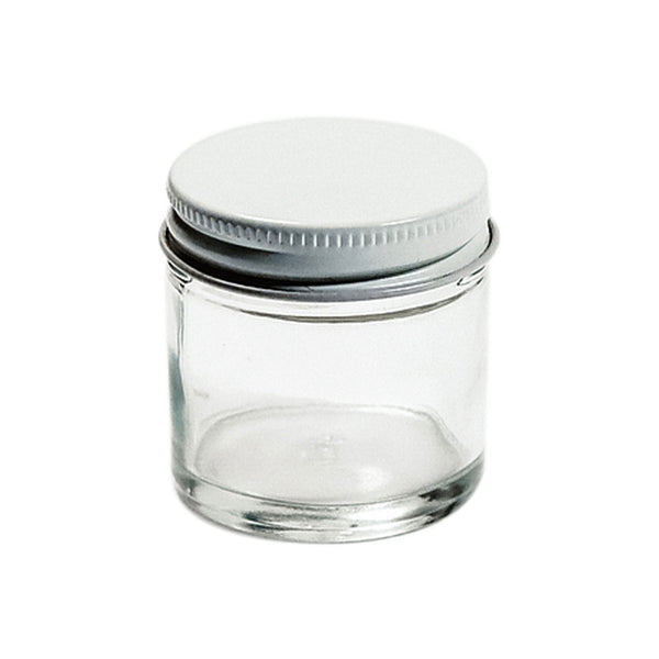 1oz Glass Jar with White Metal Lid - Case of 48